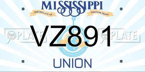 VZ891 Mississippi License Plate