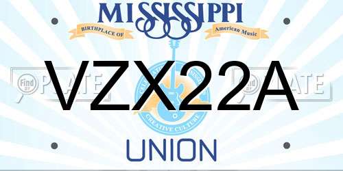 VZX22A Mississippi License Plate