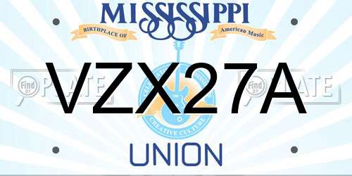 VZX27A Mississippi License Plate