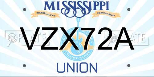 VZX72A Mississippi License Plate