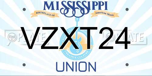 VZXT24 Mississippi License Plate
