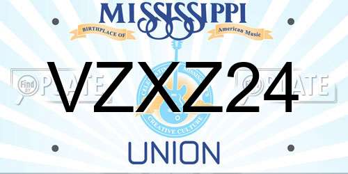 VZXZ24 Mississippi License Plate