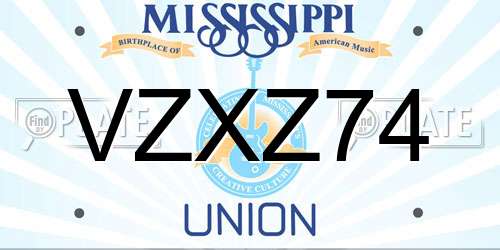 VZXZ74 Mississippi License Plate