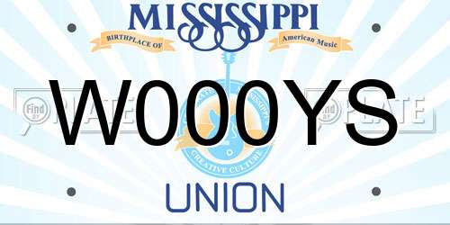 W000YS Mississippi License Plate