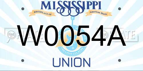 W0054A Mississippi License Plate