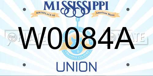 W0084A Mississippi License Plate