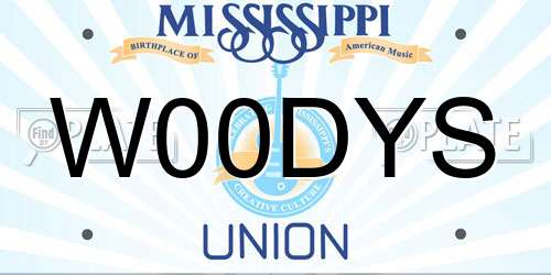 W00DYS Mississippi License Plate