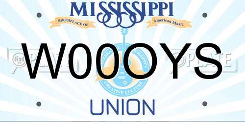 W00OYS Mississippi License Plate