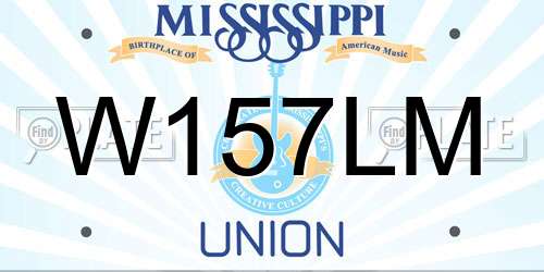 W157LM Mississippi License Plate