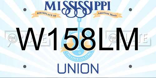 W158LM Mississippi License Plate