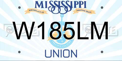 W185LM Mississippi License Plate