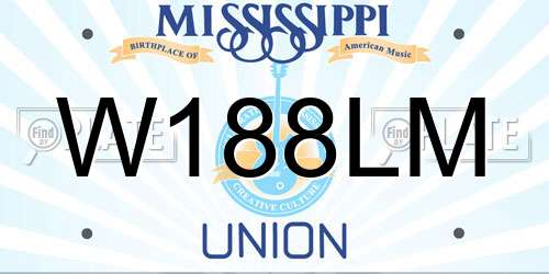 W188LM Mississippi License Plate