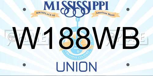 W188WB Mississippi License Plate