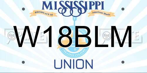 W18BLM Mississippi License Plate
