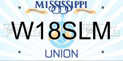 W18SLM Mississippi License Plate