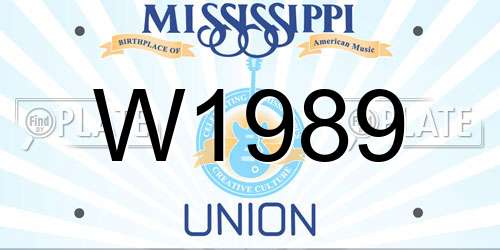 W1989 Mississippi License Plate