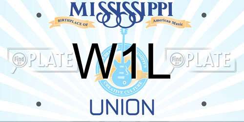 W1L Mississippi License Plate