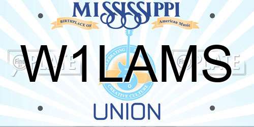 W1LAMS Mississippi License Plate
