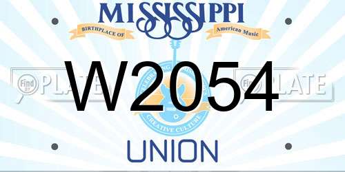W2054 Mississippi License Plate