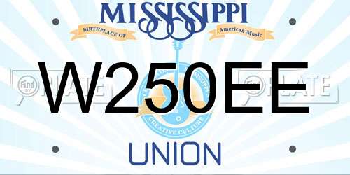 W250EE Mississippi License Plate