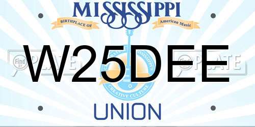 W25DEE Mississippi License Plate