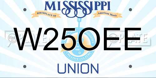W25OEE Mississippi License Plate