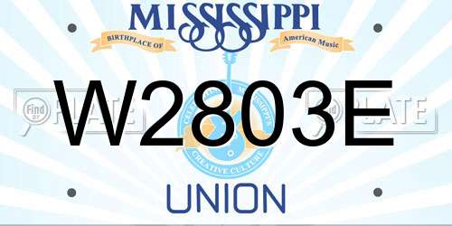W2803E Mississippi License Plate