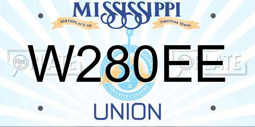 W280EE Mississippi License Plate