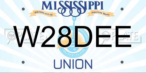 W28DEE Mississippi License Plate