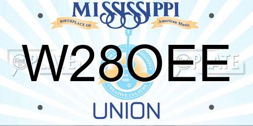 W28OEE Mississippi License Plate