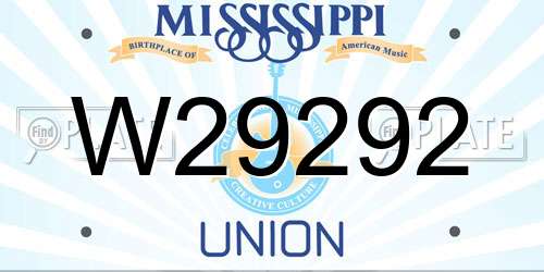 W29292 Mississippi License Plate