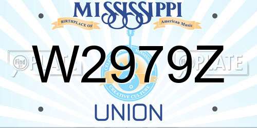 W2979Z Mississippi License Plate