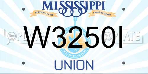 W3250I Mississippi License Plate