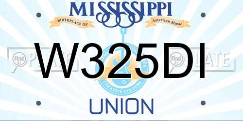 W325DI Mississippi License Plate