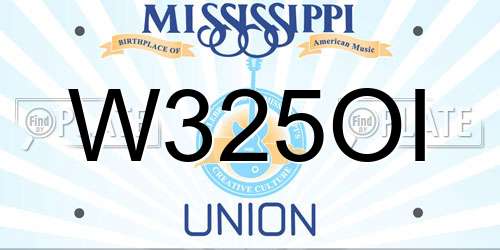 W325OI Mississippi License Plate