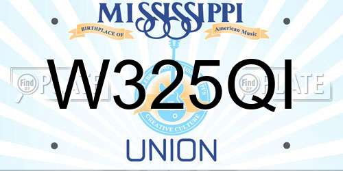 W325QI Mississippi License Plate