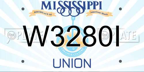 W3280I Mississippi License Plate