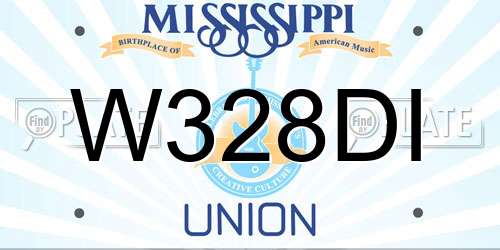 W328DI Mississippi License Plate