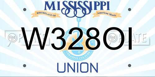 W328OI Mississippi License Plate