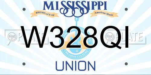 W328QI Mississippi License Plate
