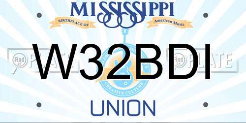 W32BDI Mississippi License Plate