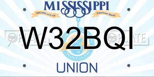 W32BQI Mississippi License Plate