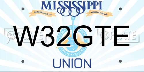 W32GTE Mississippi License Plate