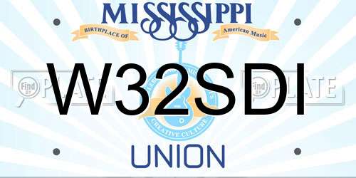 W32SDI Mississippi License Plate