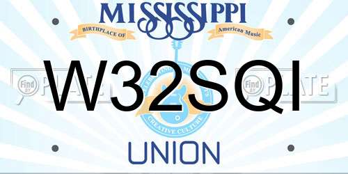 W32SQI Mississippi License Plate