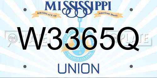 W3365Q Mississippi License Plate