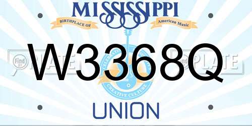 W3368Q Mississippi License Plate