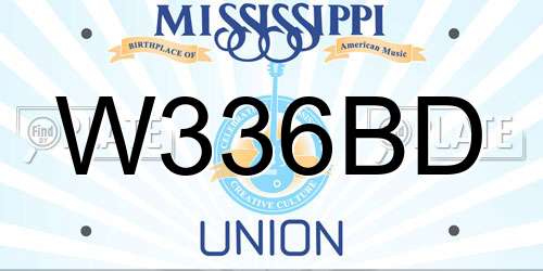 W336BD Mississippi License Plate