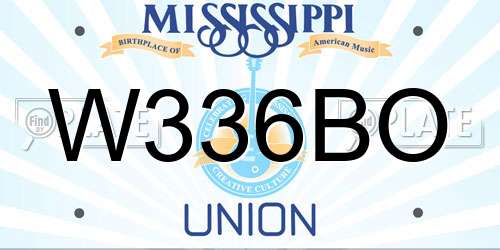 W336BO Mississippi License Plate
