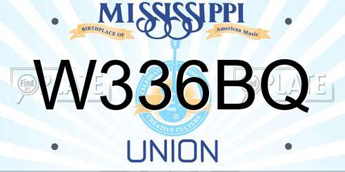 W336BQ Mississippi License Plate